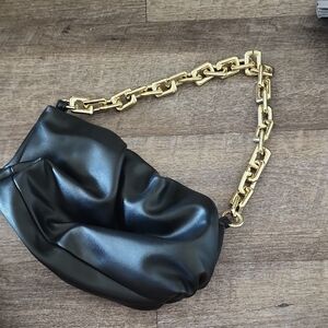 Black and Gold Chain Women's Bag